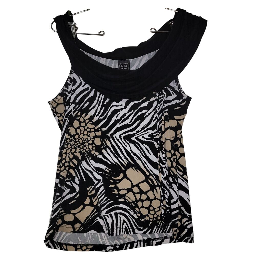 Suzie in the City Vintage Womens Large Animal Print Top Artsy Career Mob Wife